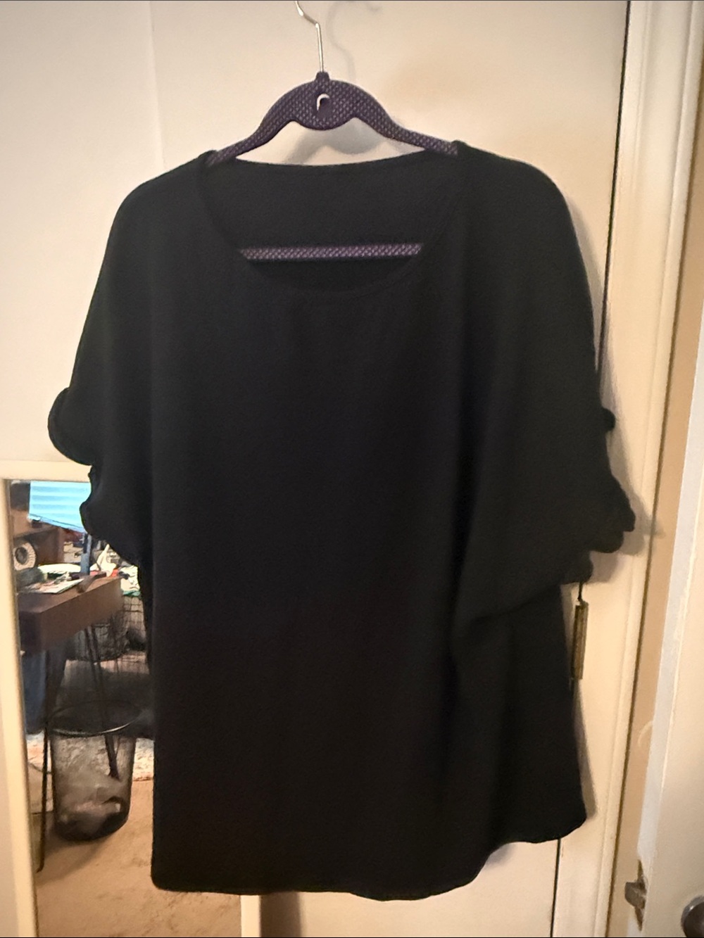SHEIN Black Short Sleeve Scoop Neck Tunic